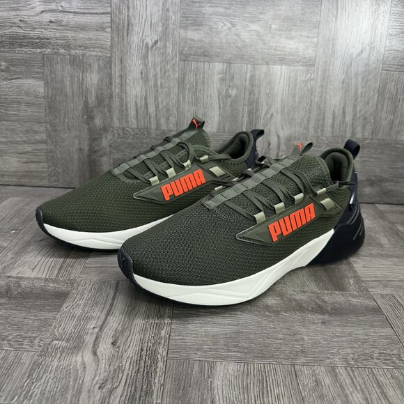 Puma Retaliate 3 Men's size 10.5 Olive Green Running Shoes - Picture 3 of 8